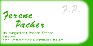 ferenc pacher business card